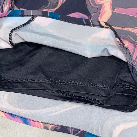 Avia Women's Athletic Shorts - Pink and Blue Swirl - Picture 3 of 6